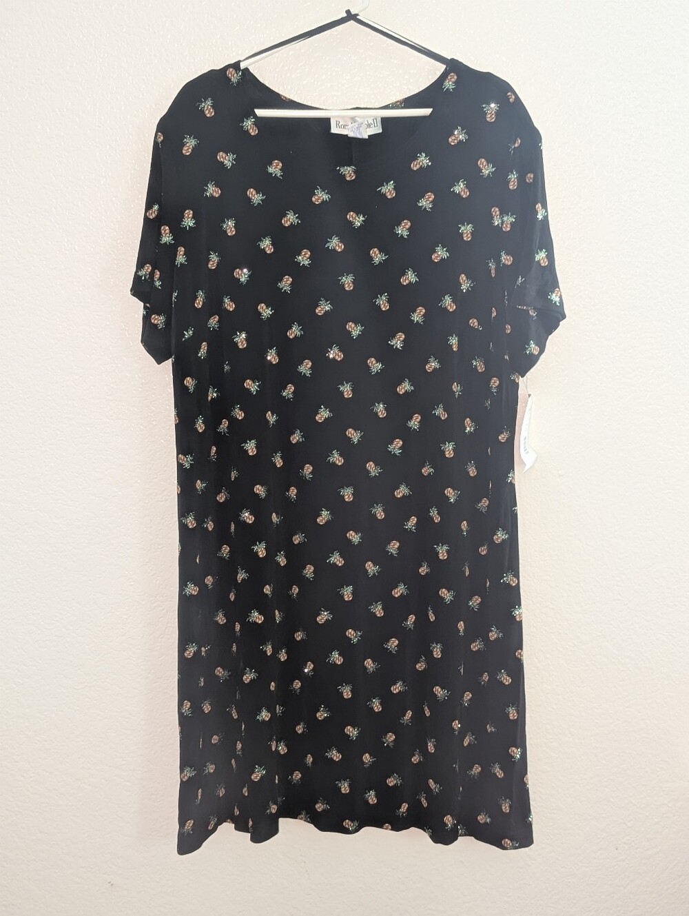 Vintage Ronni Nicole I Pineapple Dress Black Size 22W